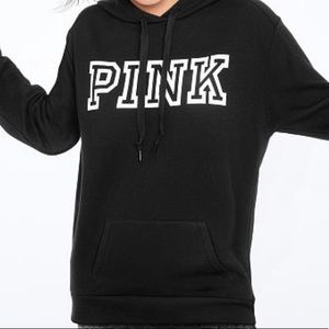 plain, pink black pullover